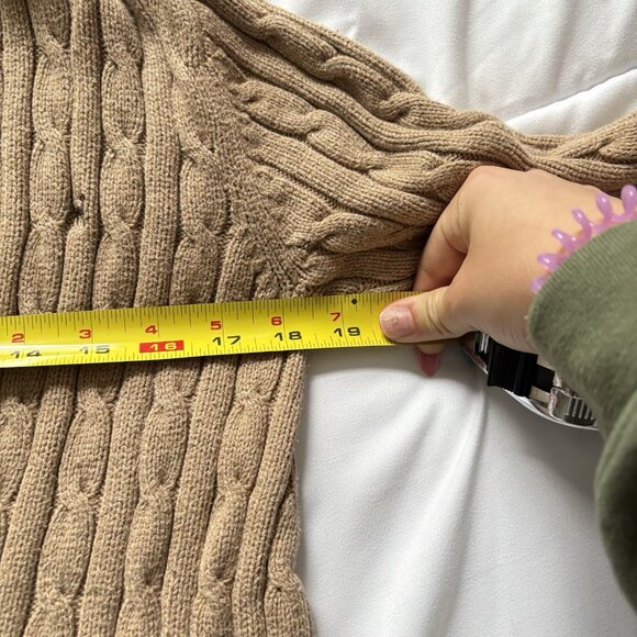 Vintage 90s Y2K Old Navy Brown Sweater Long Sleeve Pockets Womens Size Small - Picture 4 of 9